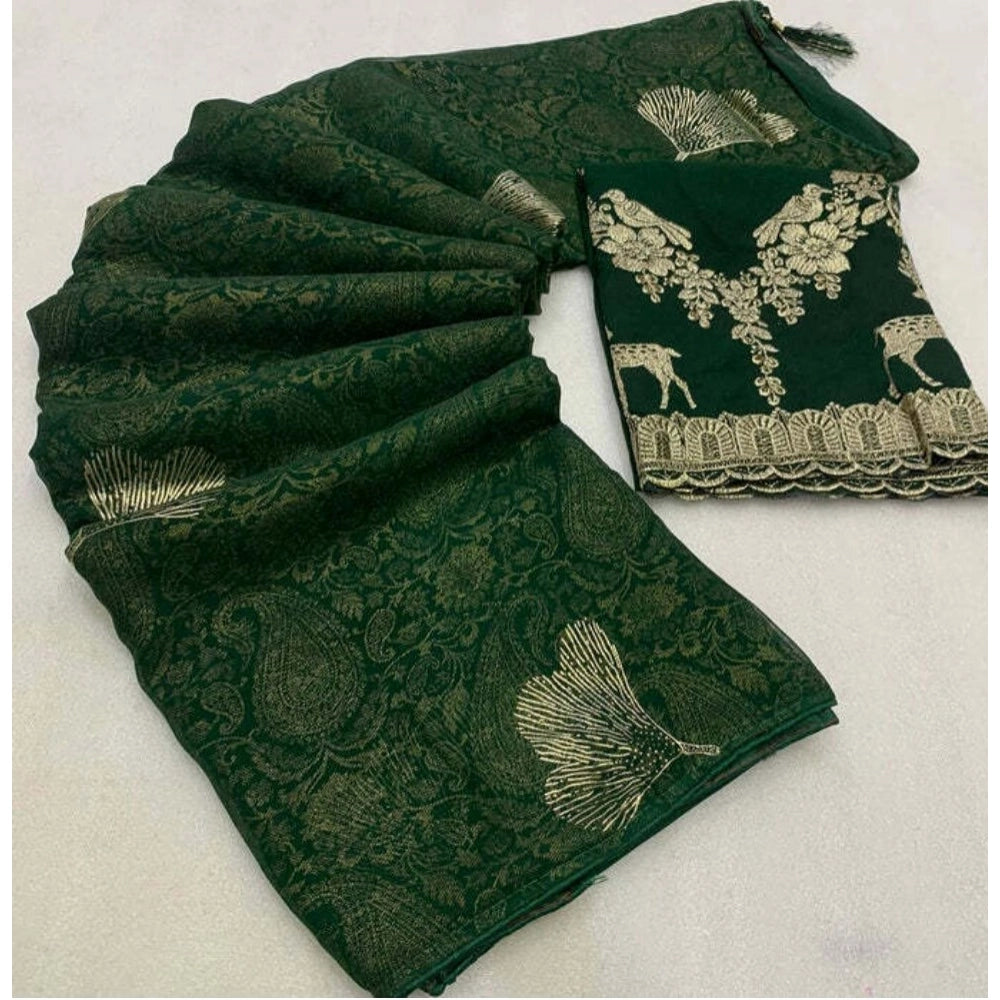 Ranili Georgette Printed Saree With Unstitched Blouse