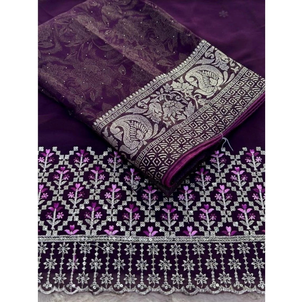 Ranili Georgette Printed Saree With Unstitched Blouse