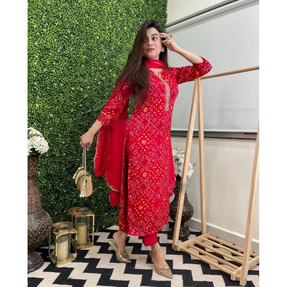 Ranili Casual Rayon Printed Full Sleeve Kurti Set With Dupatta