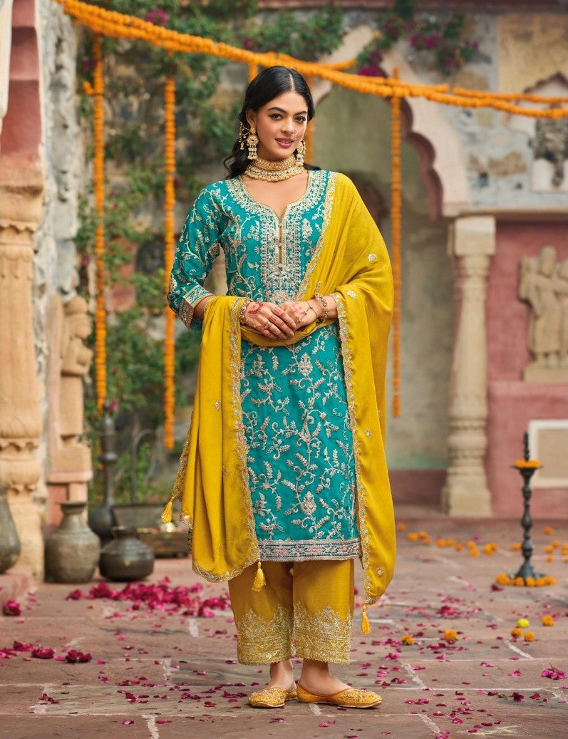 Ranili Heavy Chinon Embroidered Fully Stitched Salwar Suit
