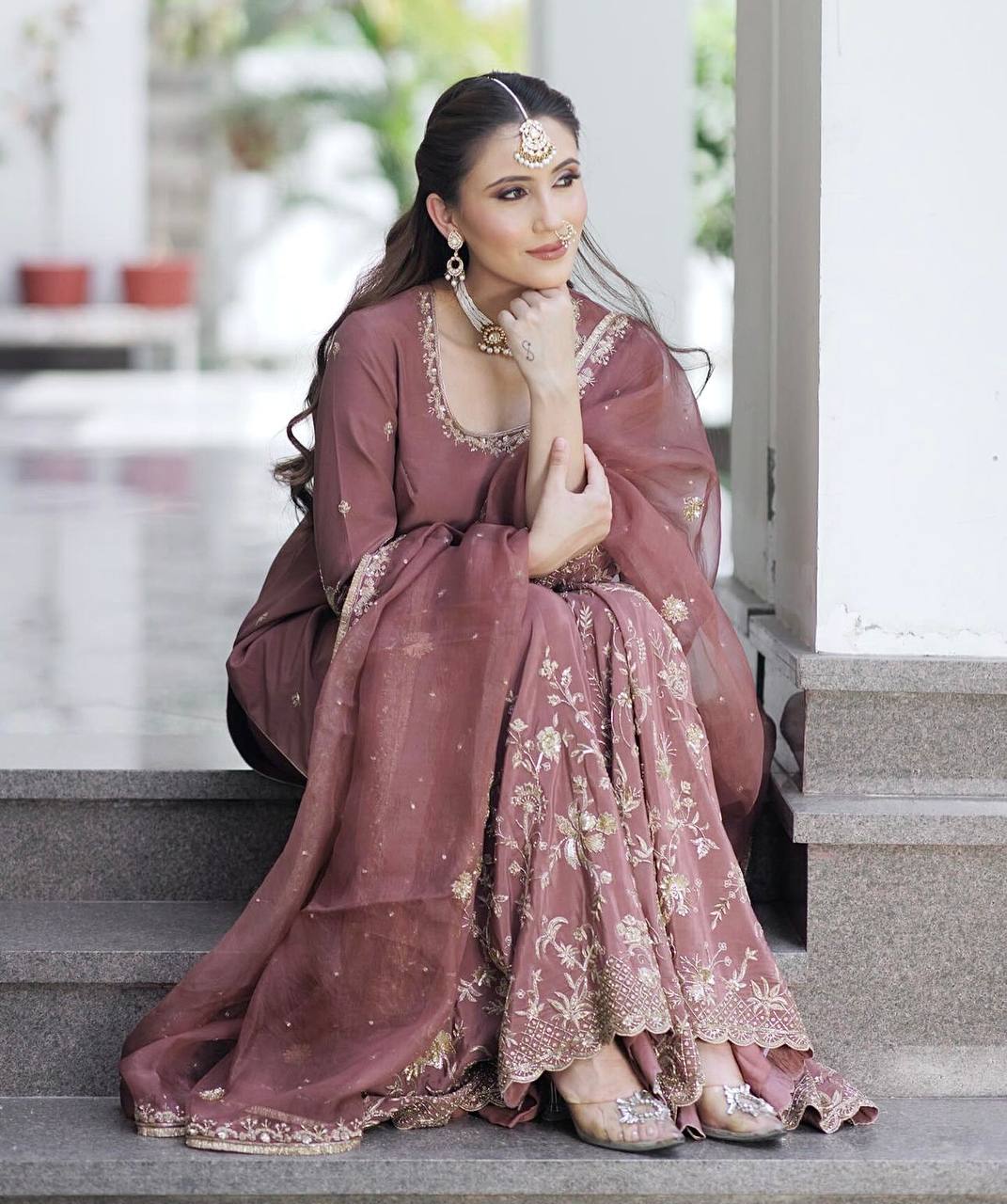 Ready to Wear Pure Fox Georgette Kediya-Palazzo and Dupatta Set