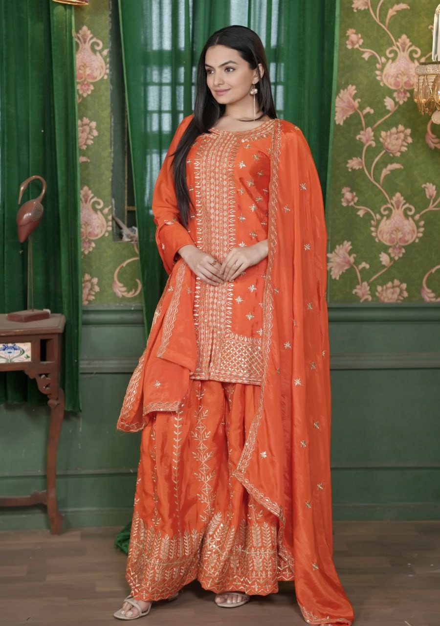 Designer Chinon Sharara Suit