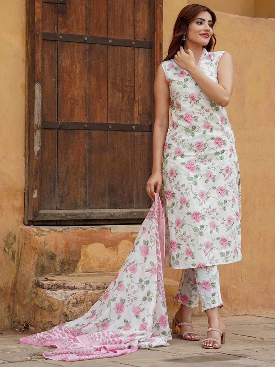 Ranili Cotton Printed Kurti with Pant & Dupatta Set