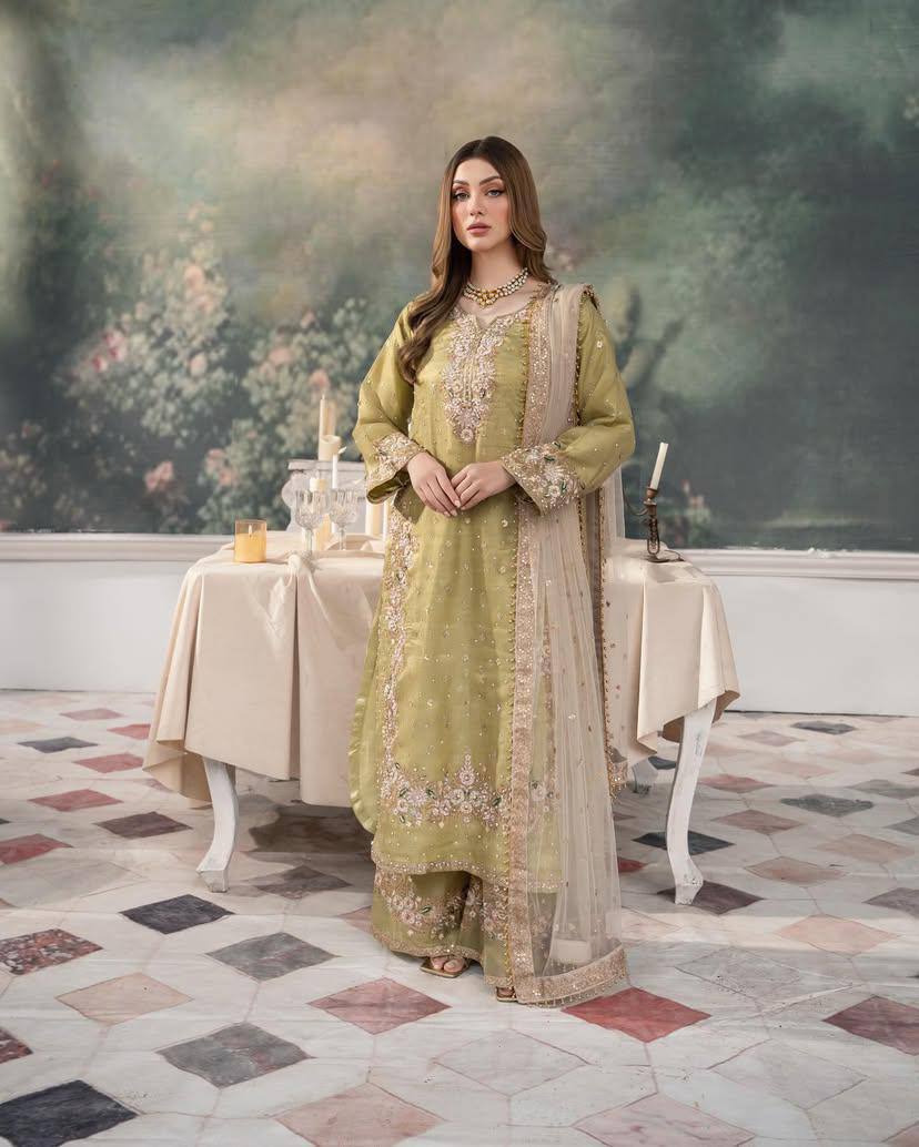 Ranili Chinon Silk Kurti Plazzo Set